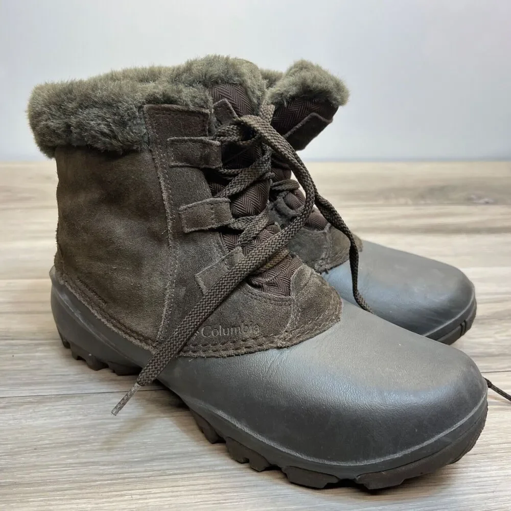 Columbia Sierra Summette Shorty Winter Boot Women's Size 8.5 Brown Suede 200Gram